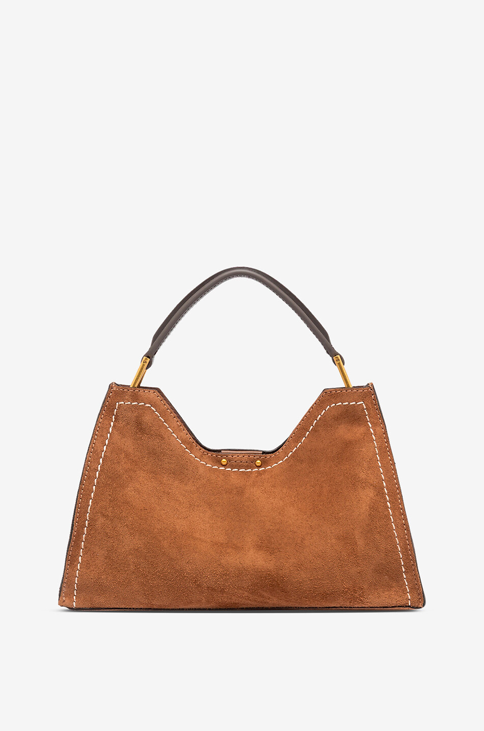 GIANNI CHIARINI Handtasche aus Wildleder mit Steppnähten Aurora Medium Damen MITTELBRAUN 3