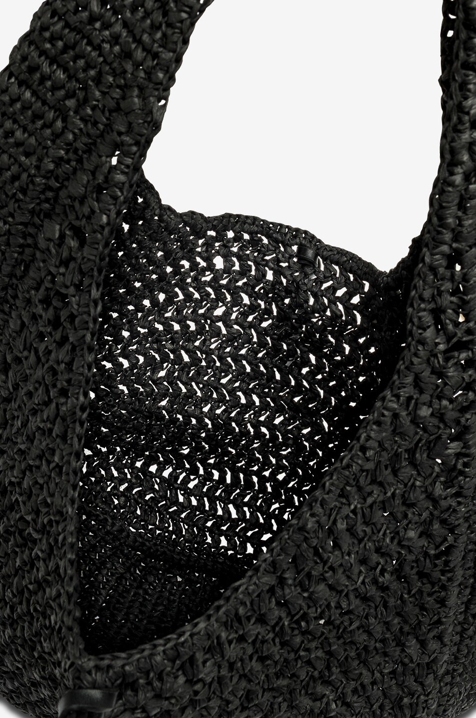 GIANNI CHIARINI Néfeli rounded raffia handbag Women BLACK 4