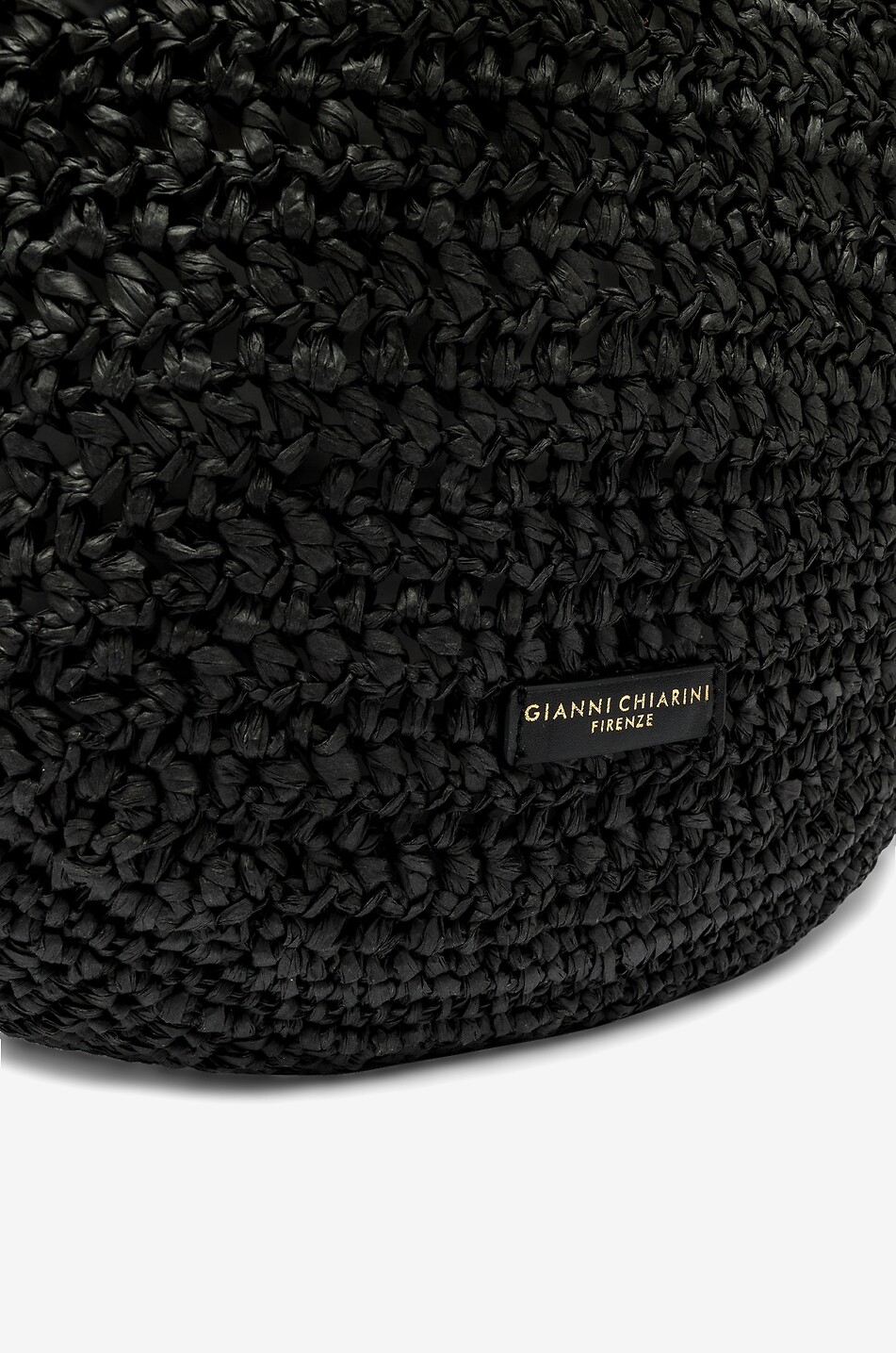 GIANNI CHIARINI Néfeli rounded raffia handbag Women BLACK 5