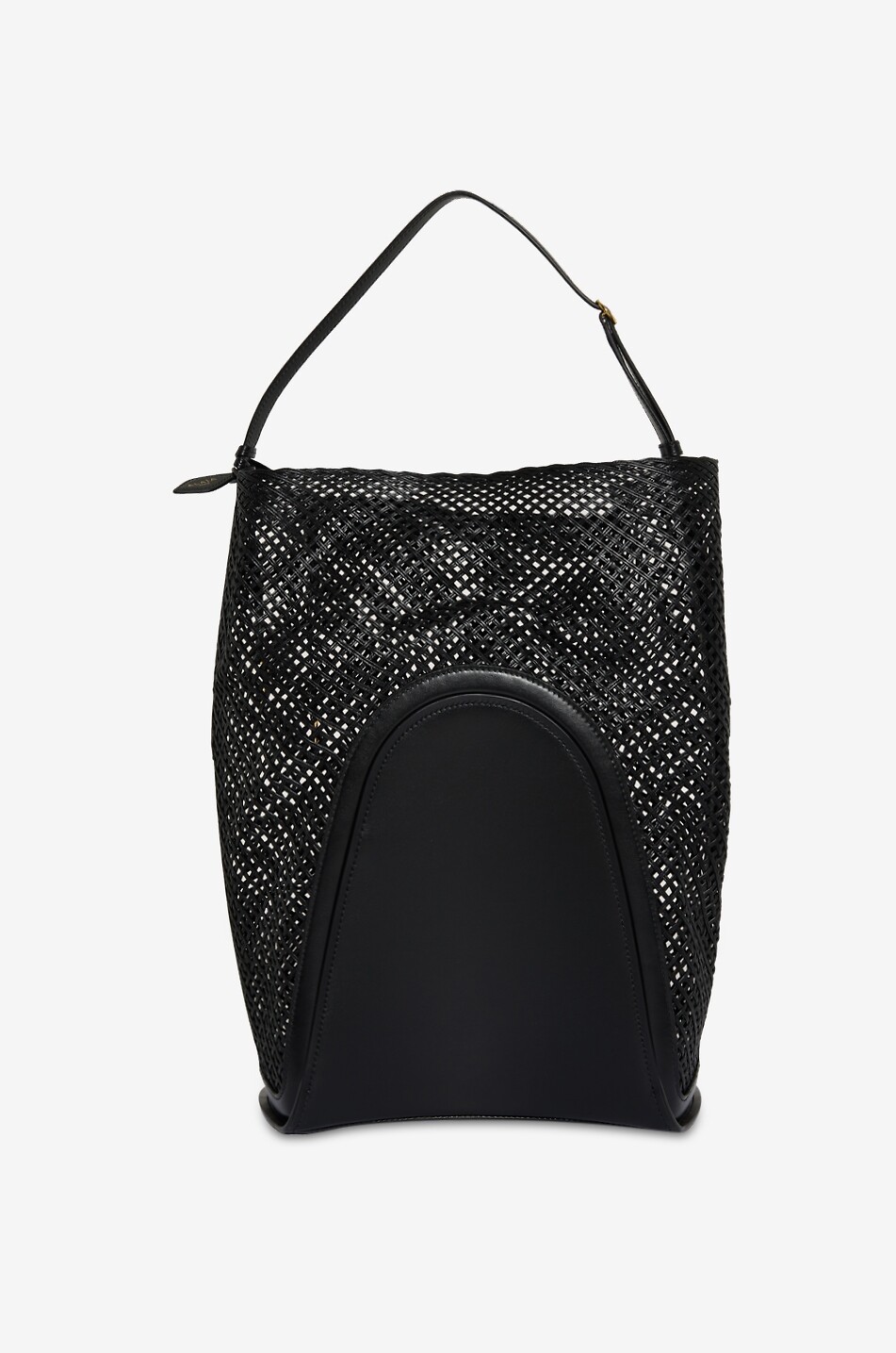 ALAÏA Hip Bucket Large woven leather bucket bag Women BLACK 3