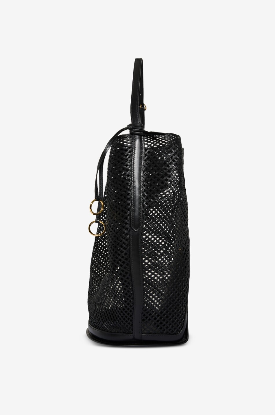 ALAÏA Hip Bucket Large woven leather bucket bag Women BLACK 4
