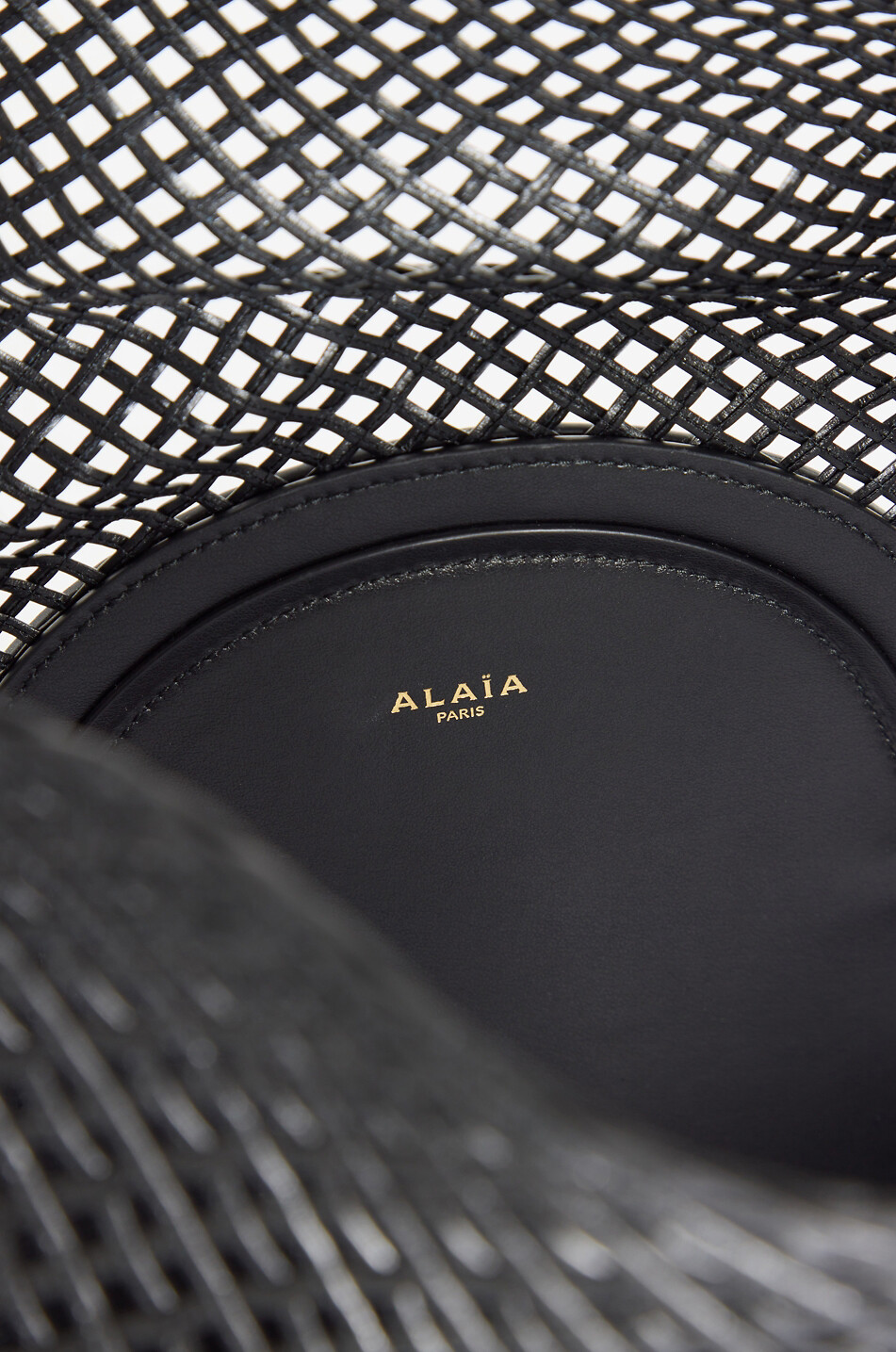 ALAÏA Hip Bucket Large woven leather bucket bag Women BLACK 7