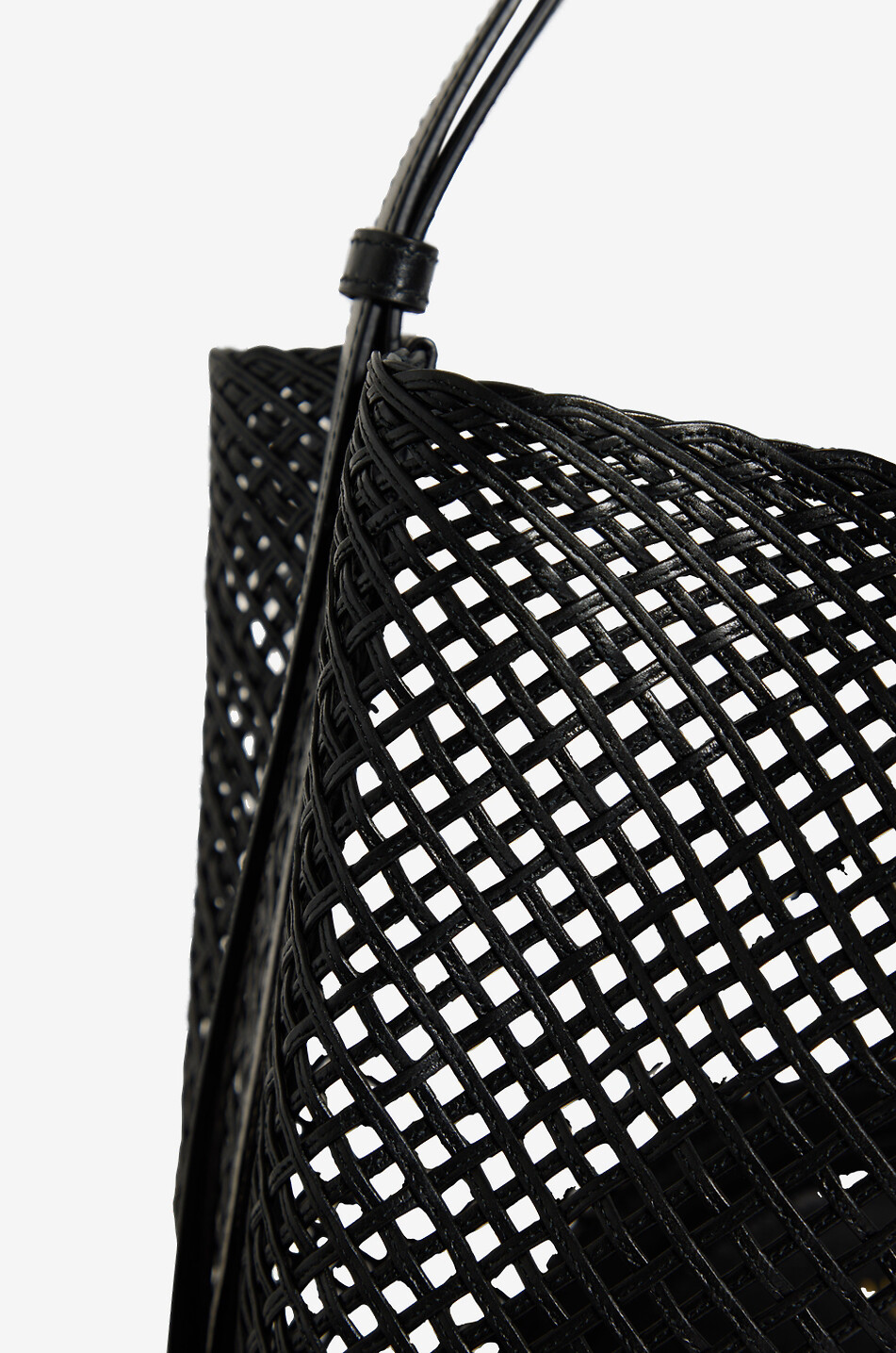 ALAÏA Hip Bucket Large woven leather bucket bag Women BLACK 8