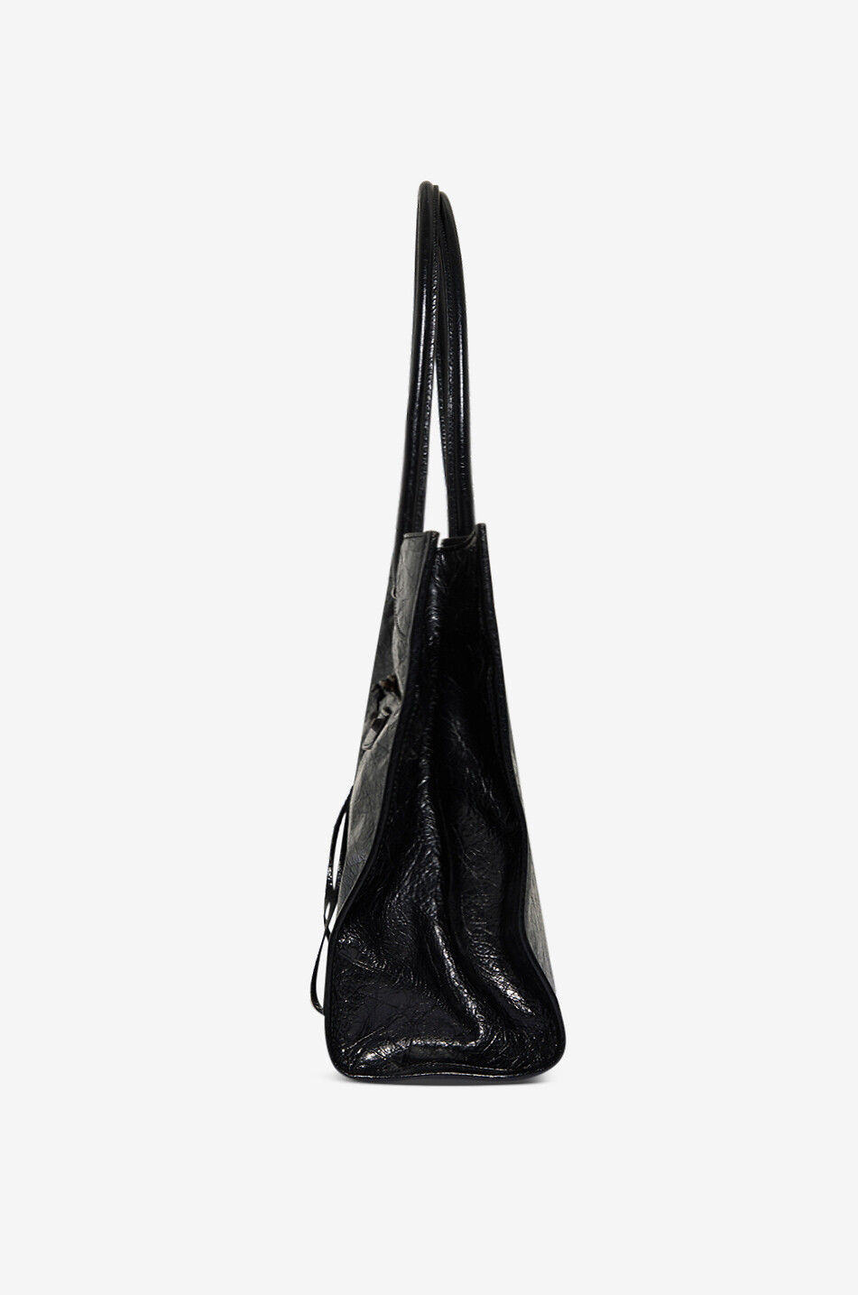 BALENCIAGA Handtasche aus geknittertem Leder Le City Damen SCHWARZ 4