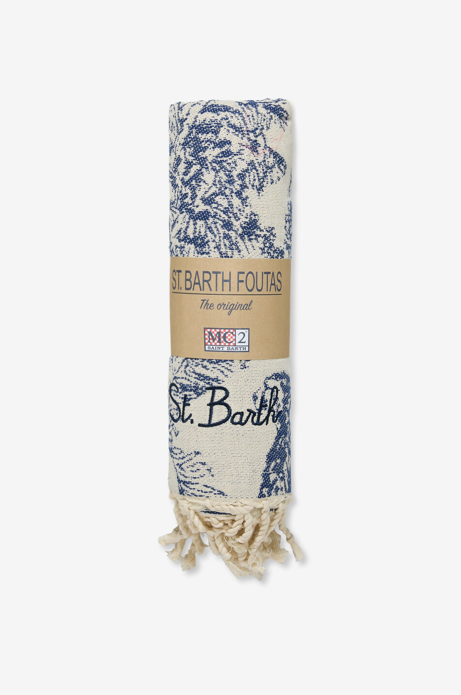 MC2 SAINT BARTH Fouta de plage en coton Femme BLEU 1