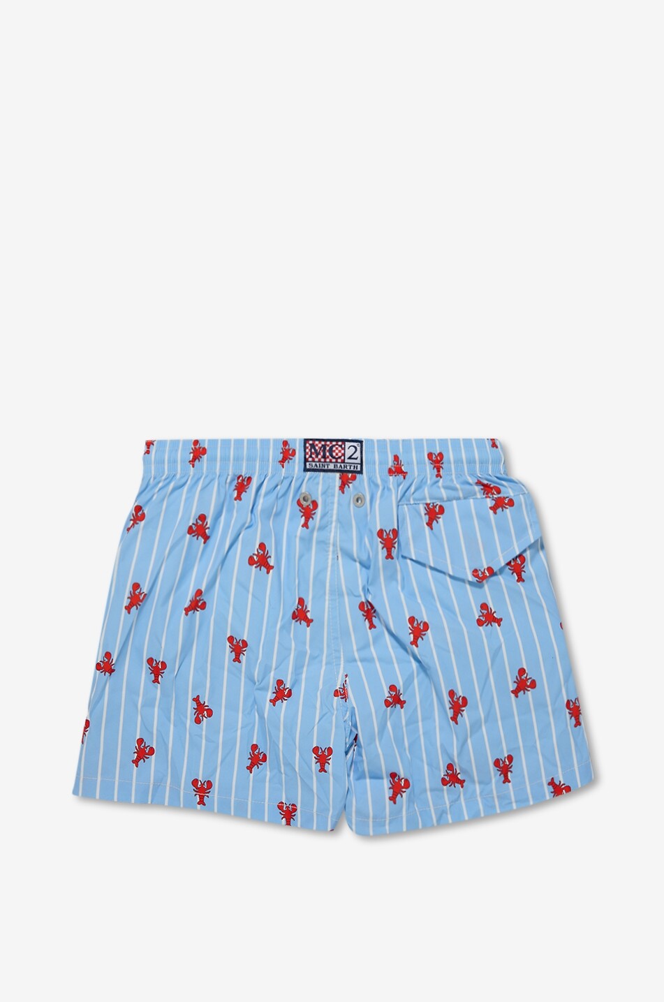 MC2 SAINT BARTH Short de bain imprimé rayé garçon Jean Lighting Lobster Garçon BLEU CLAIR 2