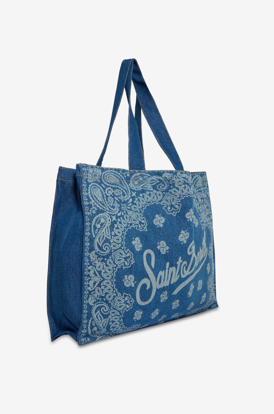 MC2 SAINT BARTH Essential Denim printed denim tote bag Women BLUE 2