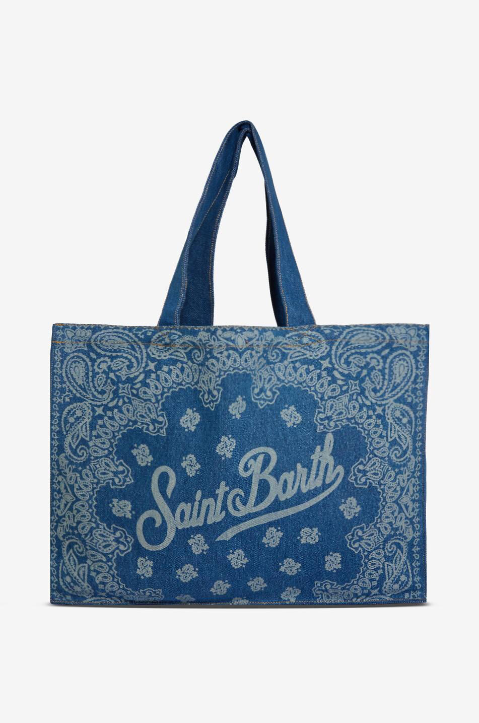MC2 SAINT BARTH Essential Denim printed denim tote bag Women BLUE 3