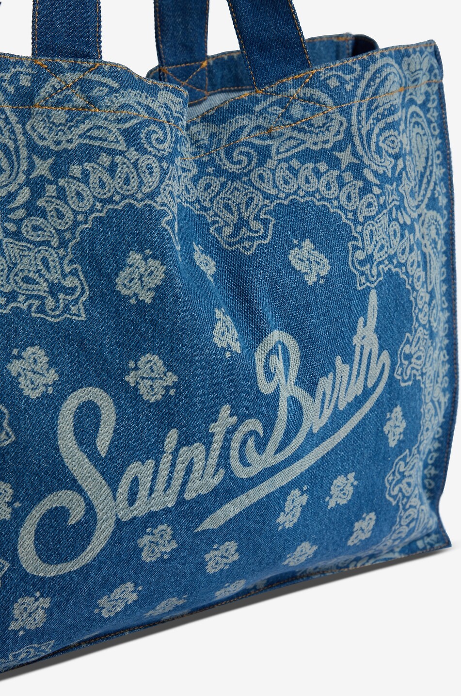 MC2 SAINT BARTH Essential Denim printed denim tote bag Women BLUE 6