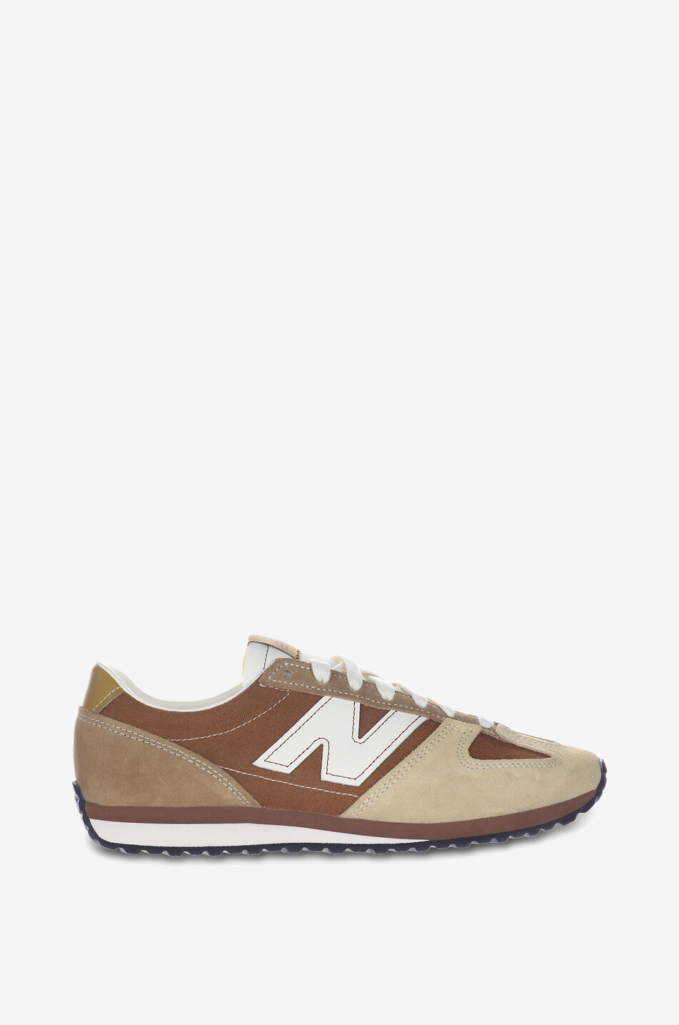 NEW BALANCE Niedrige Schnürsneakers aus Wildleder und Mesh 471 Damen HELLBRAUN 2