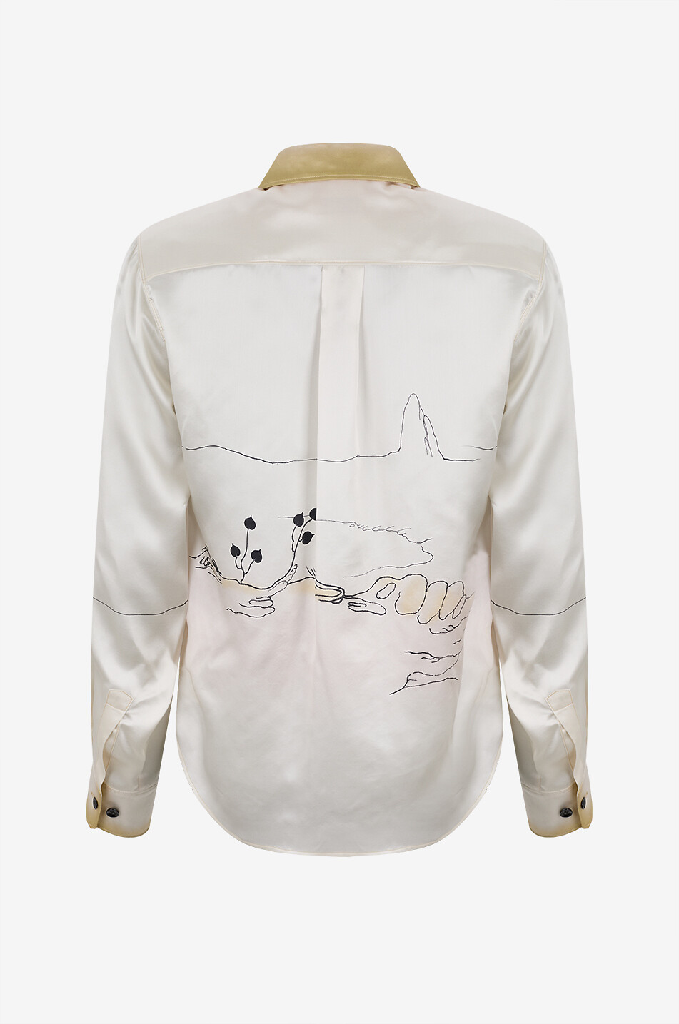 LEMAIRE Long-sleeved printed silk shirt Women EGGSHELL 2