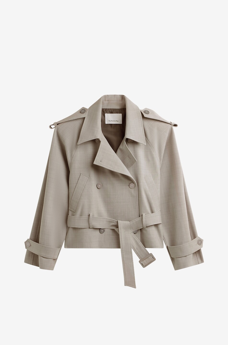 THE FRANKIE SHOP Stan oversized virgin wool short trench coat Women BEIGE 1