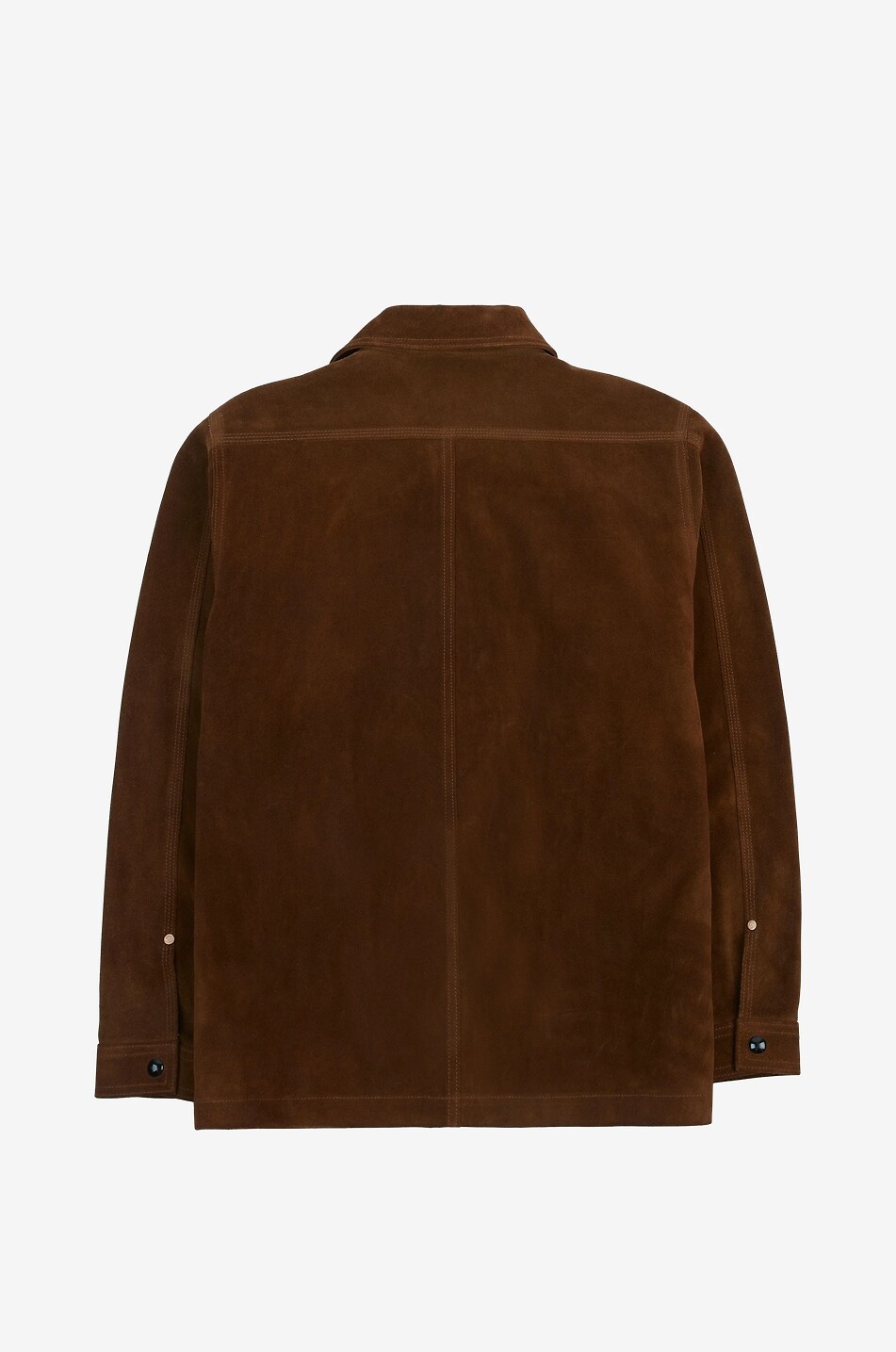 DRAKES Veste en cuir courte à manches longues en daim Homme MARRON 2