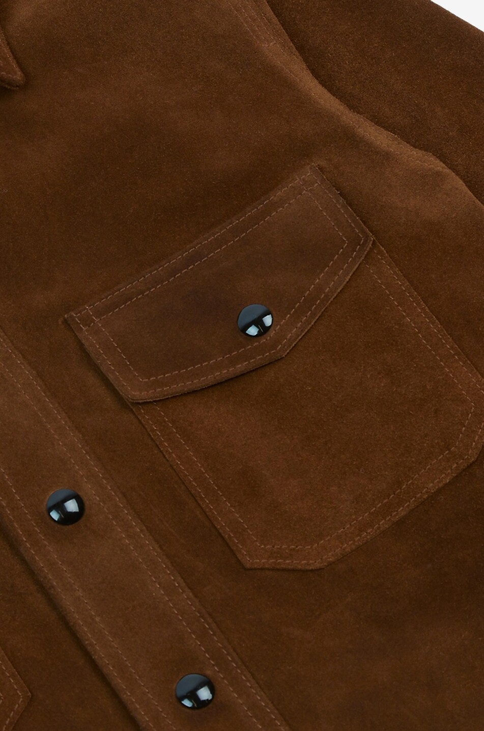 DRAKES Veste en cuir courte à manches longues en daim Homme MARRON 4