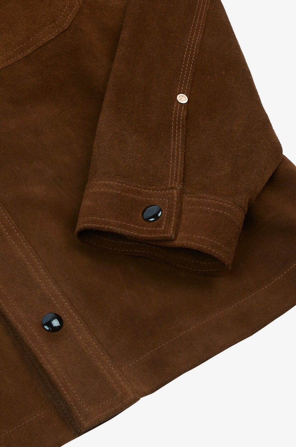 DRAKES Veste en cuir courte à manches longues en daim Homme MARRON 5