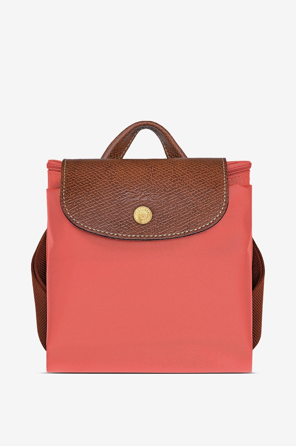 LONGCHAMP Le Pliage Original M canvas and leather backpack Women RED 6