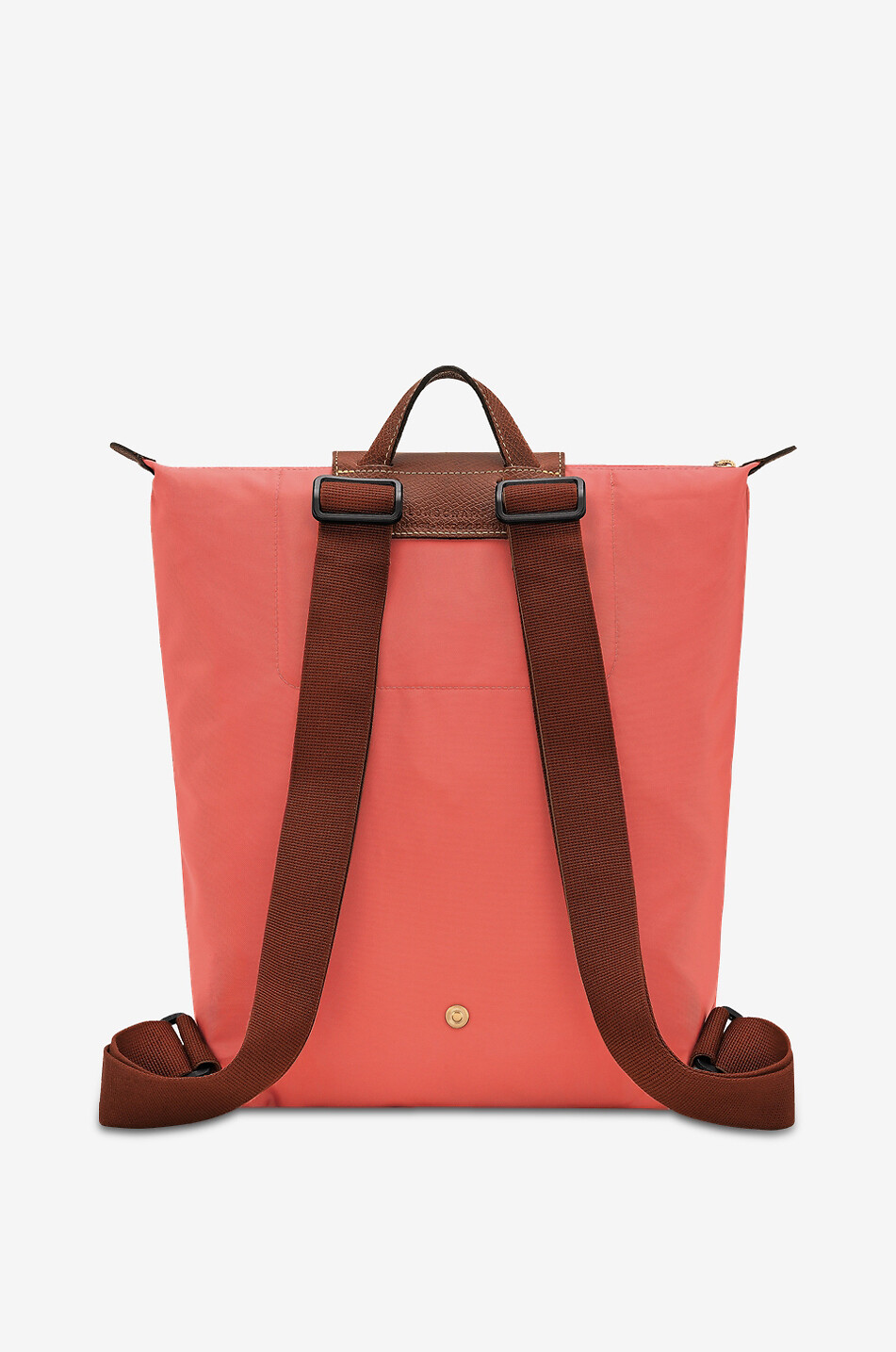 LONGCHAMP Le Pliage Original M canvas and leather backpack Women RED 3
