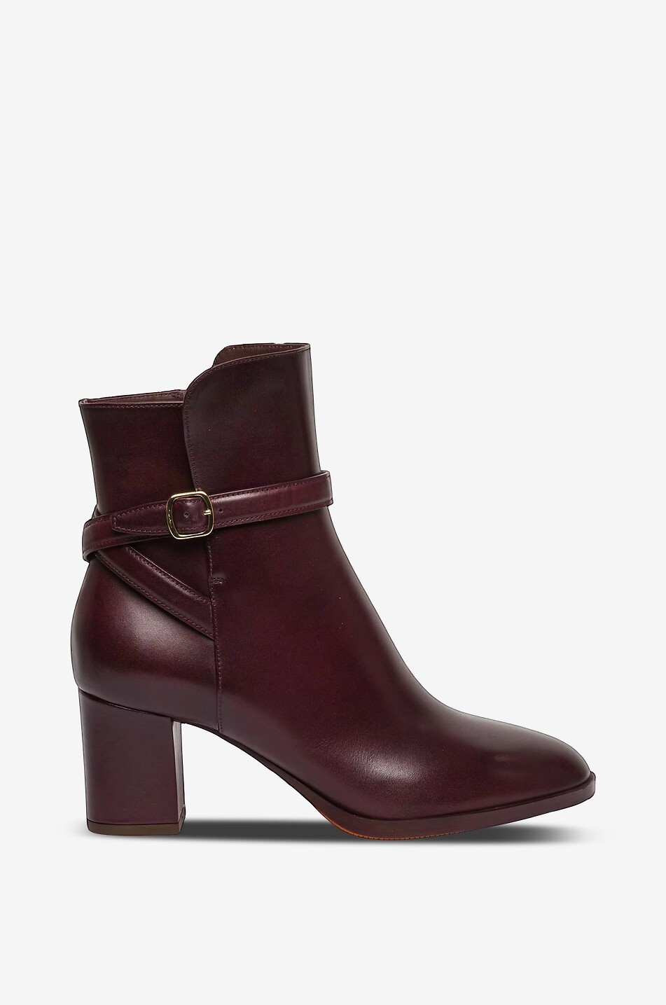 SANTONI Stiefeletten mit Blockabsatz aus Glattleder Andy 65 Damen DUNKELROT 2