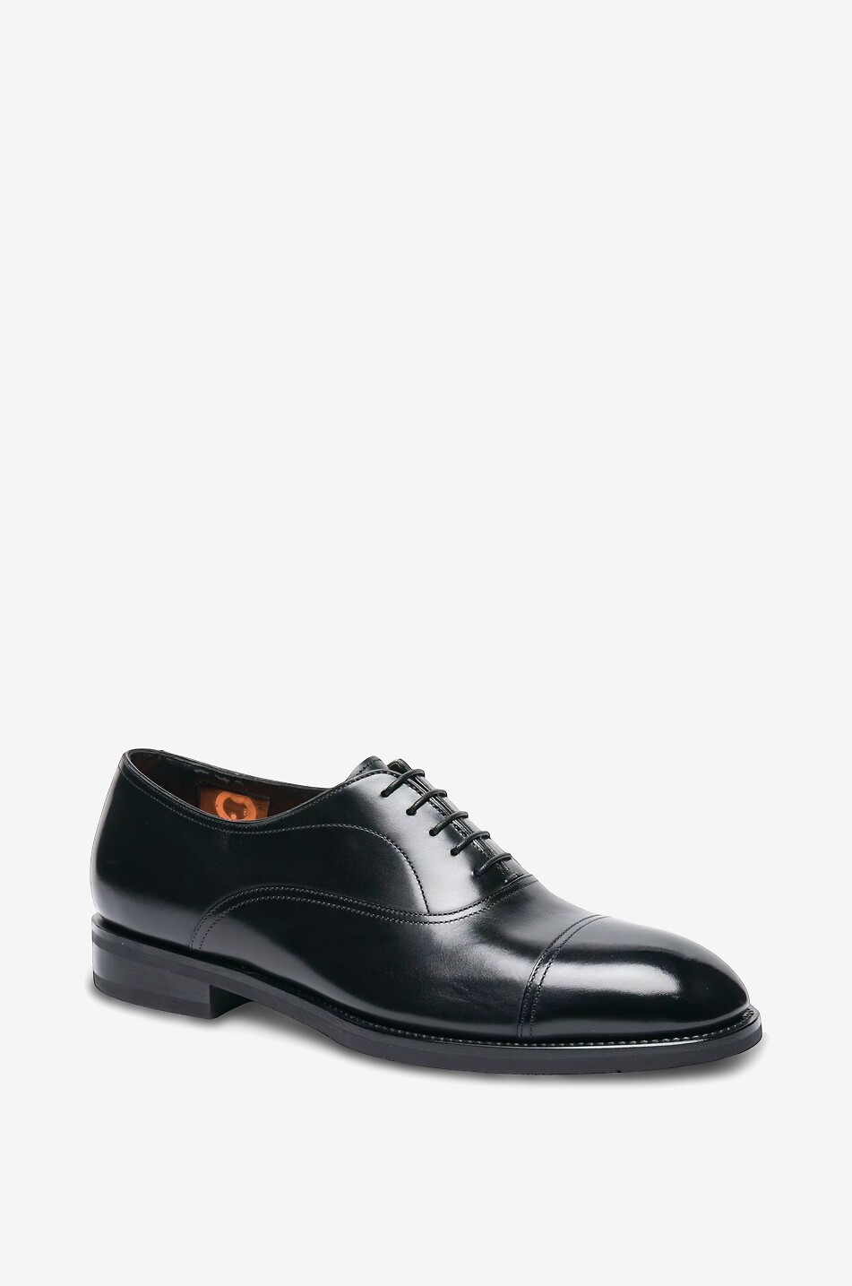 SANTONI Chaussures oxford à lacets en cuir brillant Homme NOIR 1