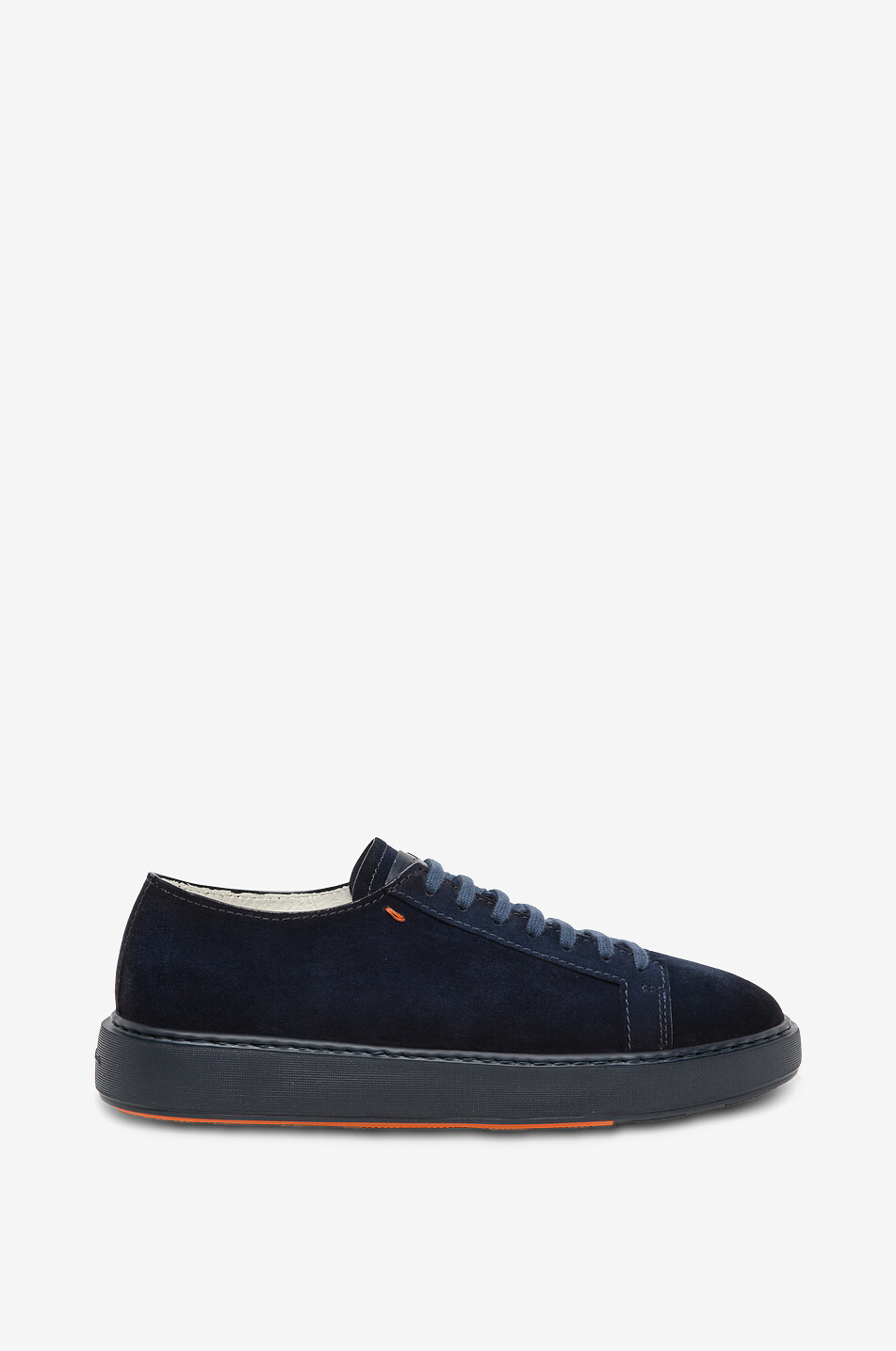 SANTONI Niedrige Schnürsneakers aus Veloursleder Herren DUNKELBLAU 2