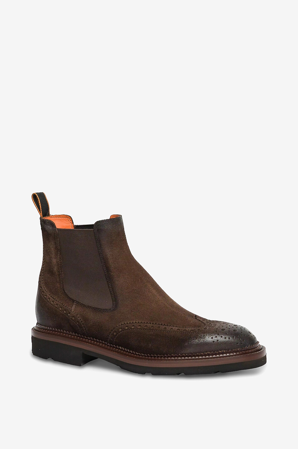SANTONI Bottines chelsea en daim vieilli Homme MARRON MOYEN 1