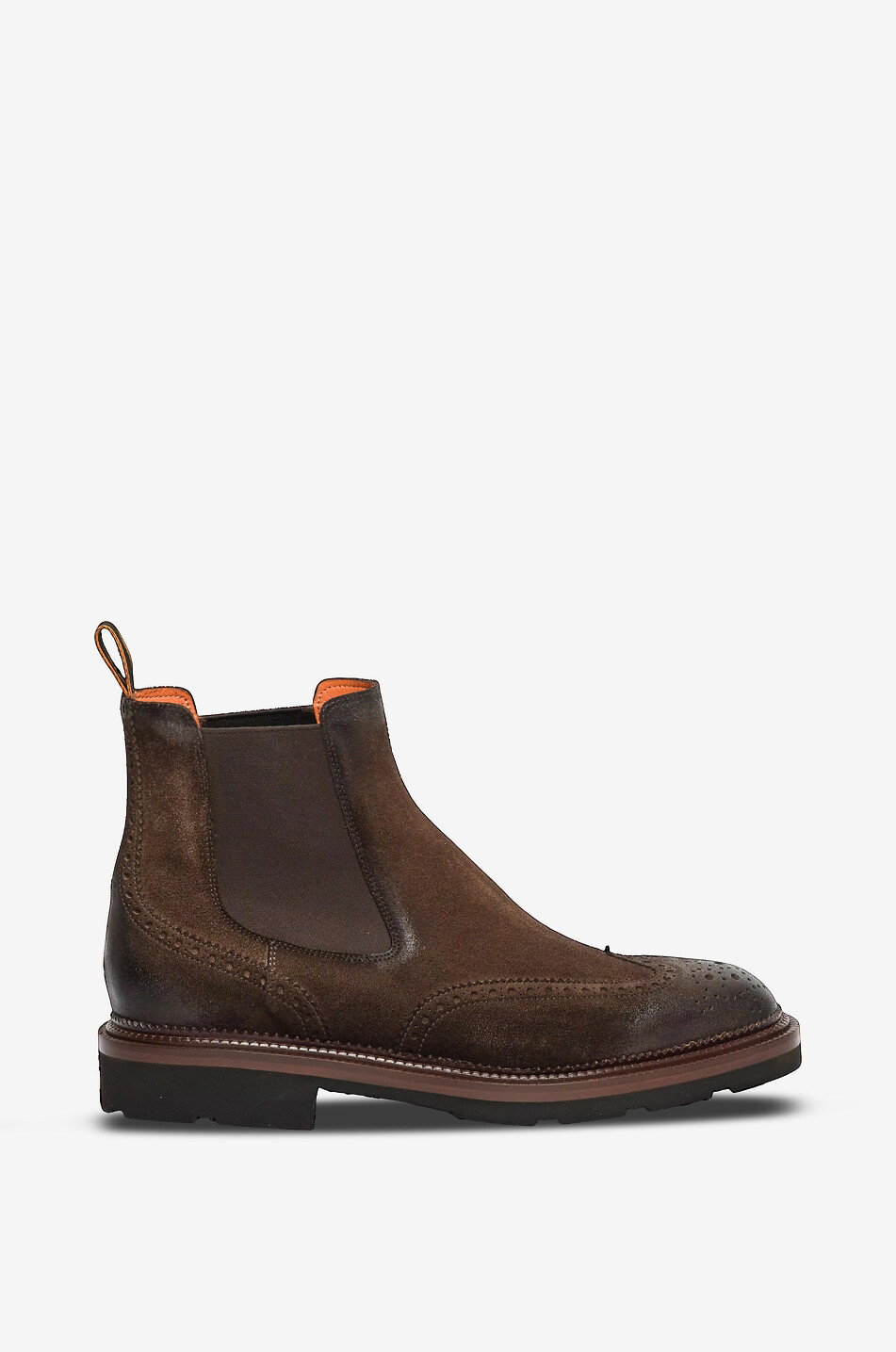 SANTONI Bottines chelsea en daim vieilli Homme MARRON MOYEN 2