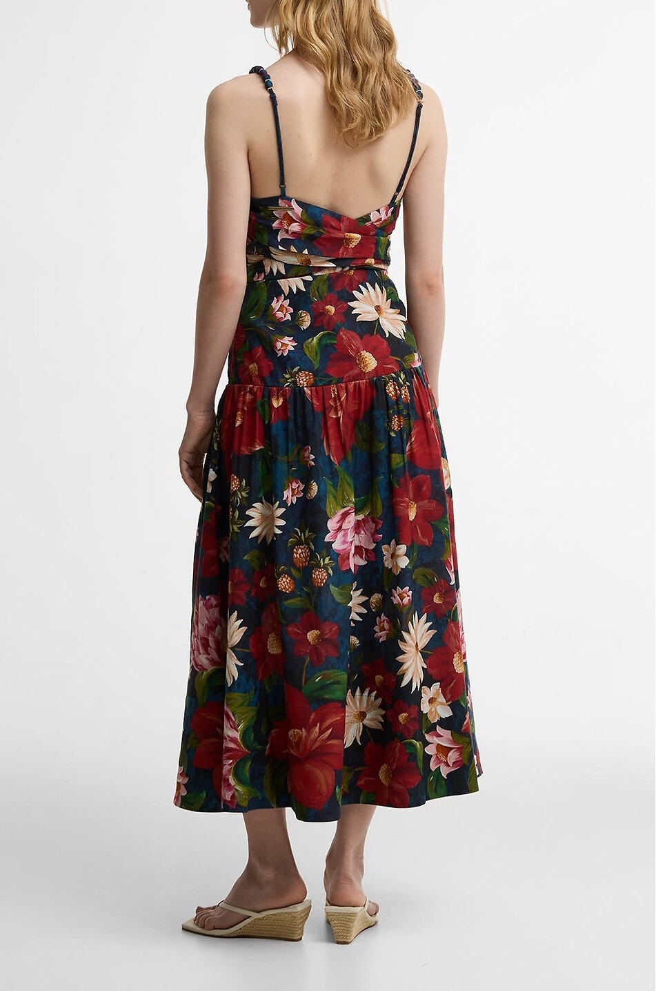 BARBOUR X FARM RIO Robe midi à bretelles fleurie Wildflower Femme MULTICOLORE 3