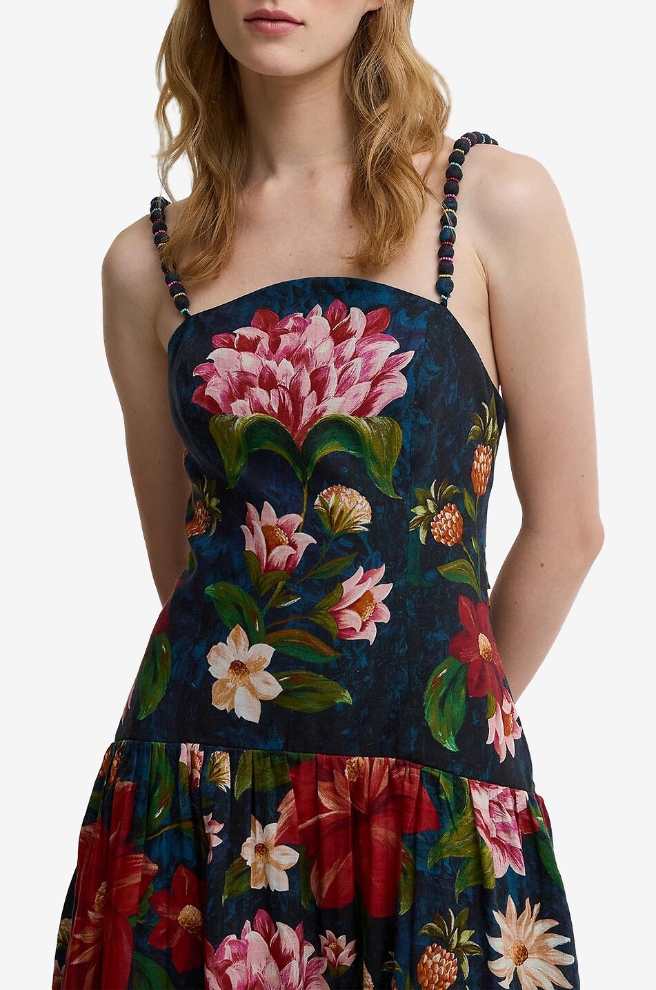 BARBOUR X FARM RIO Robe midi à bretelles fleurie Wildflower Femme MULTICOLORE 5