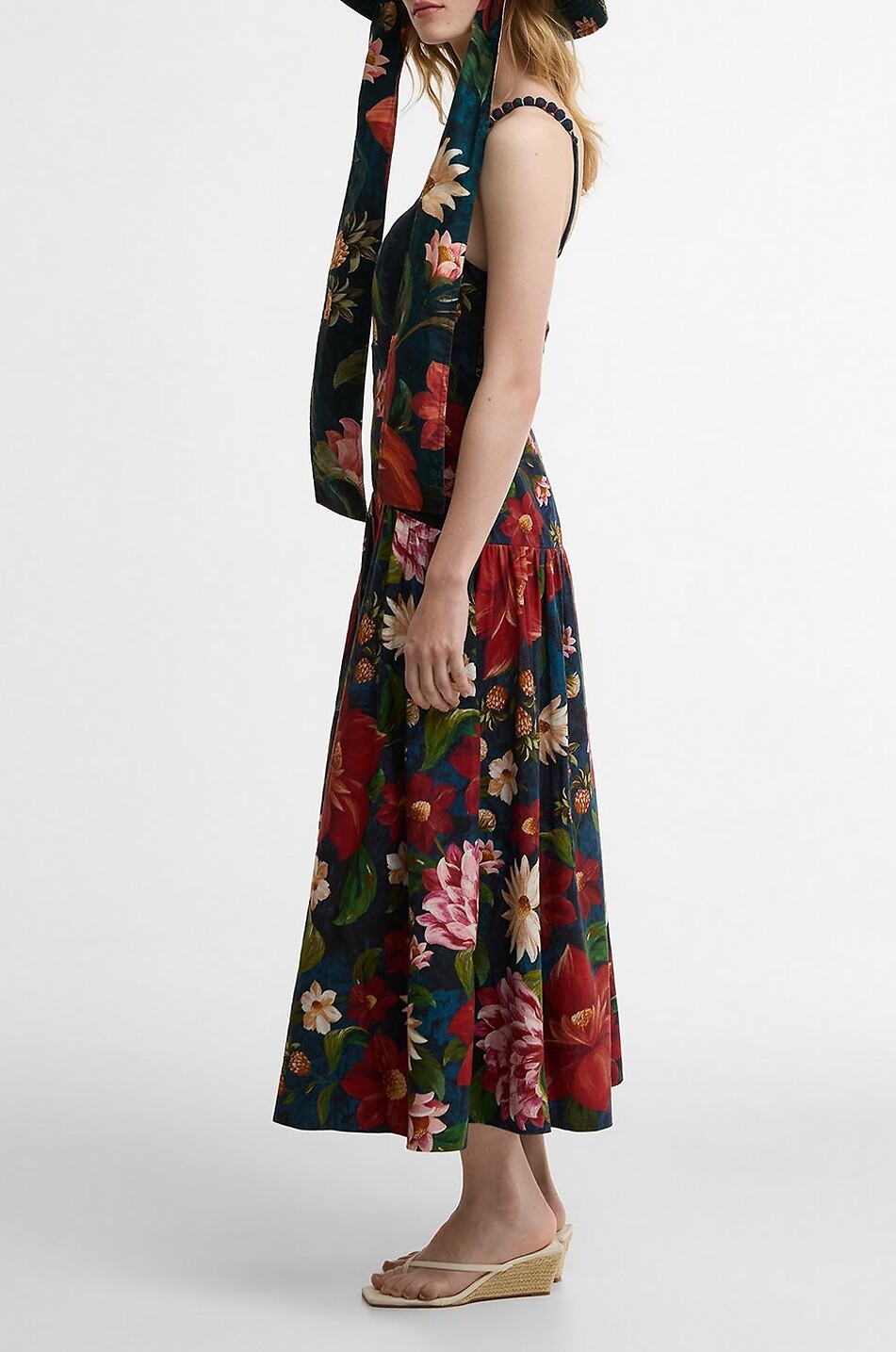 BARBOUR X FARM RIO Robe midi à bretelles fleurie Wildflower Femme MULTICOLORE 6