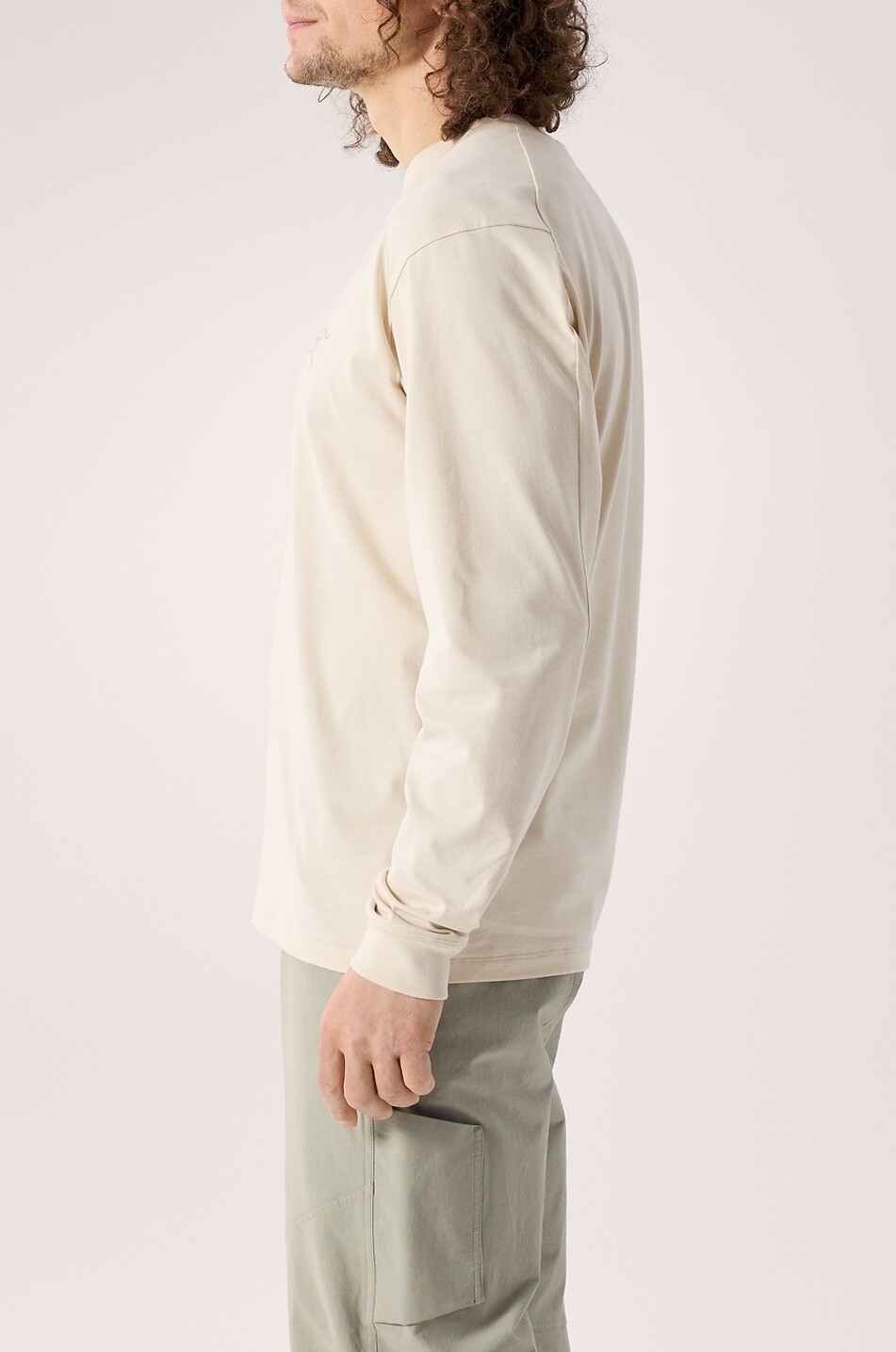 ARC'TERYX T-shirt à col rond en coton Supima Kragg SL Homme BEIGE 3