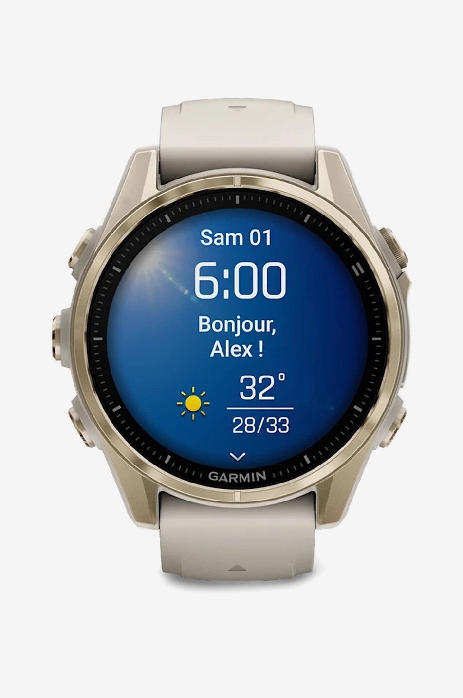 GARMIN Fenix 8 GPS smartwatch with AMOLED screen Unisex Light beige 2