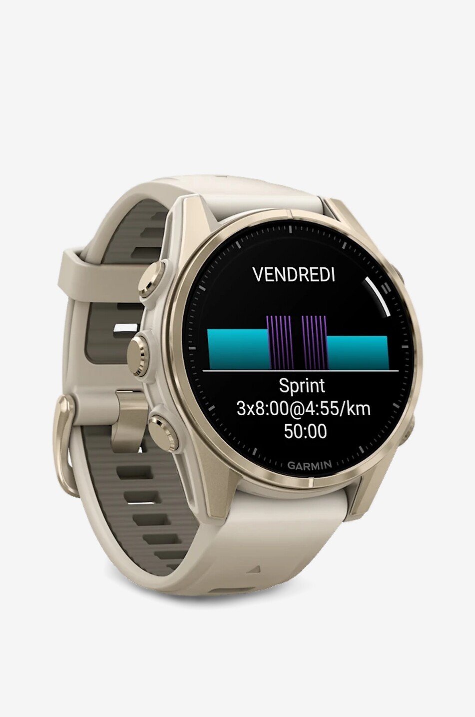 GARMIN Fenix 8 GPS smartwatch with AMOLED screen Unisex Light beige 3