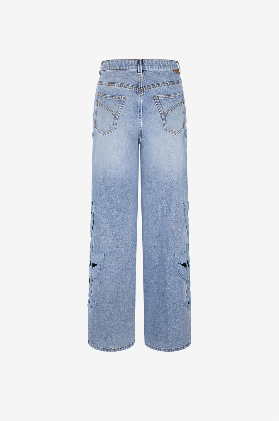 Alchemy cotton denim cut-out wide-leg jeans - ZIMMERMANN - LIGHT