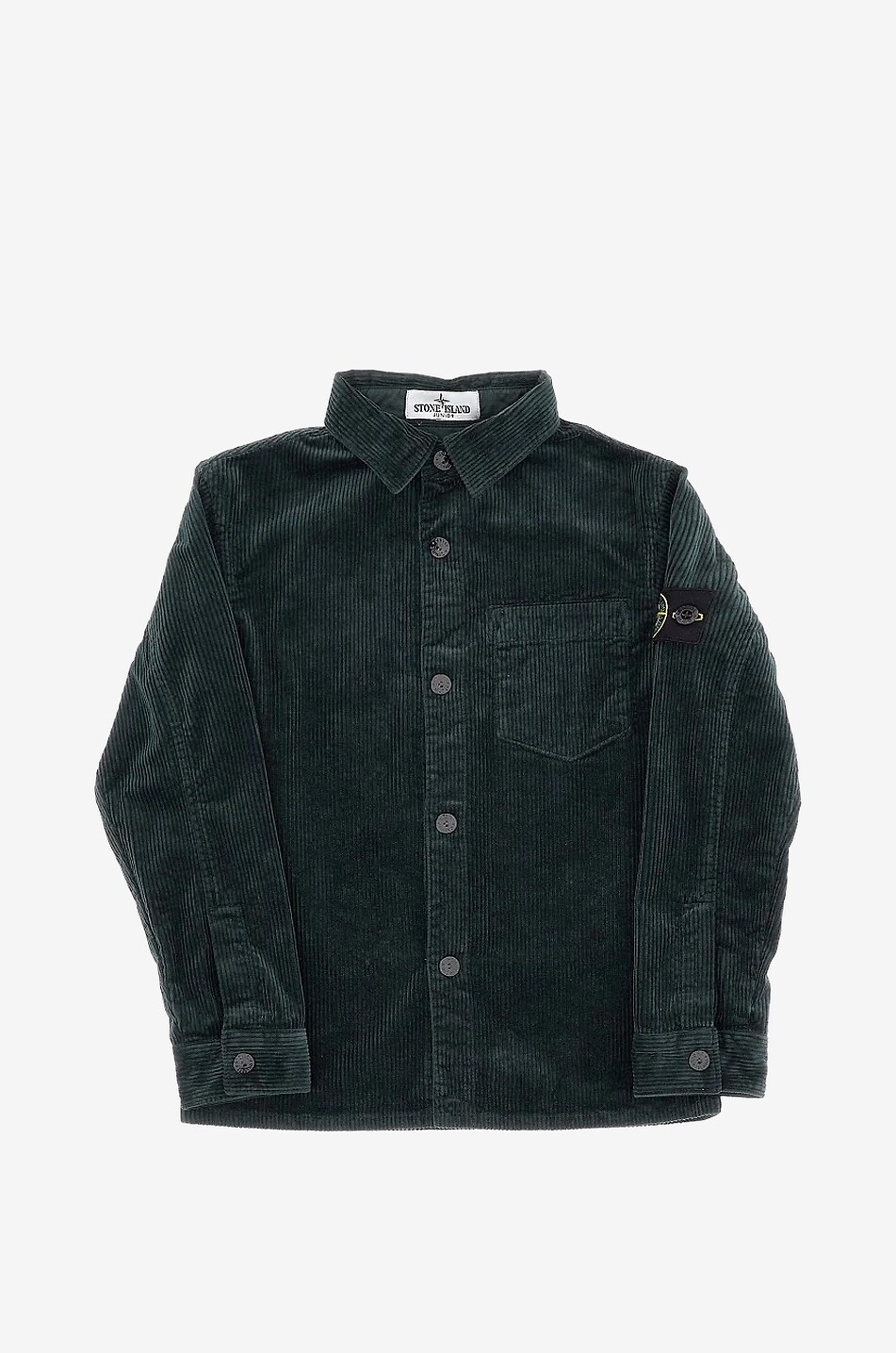 STONE ISLAND JUNIOR 10203 corduroy children's overshirt Boy DARK GREEN 1