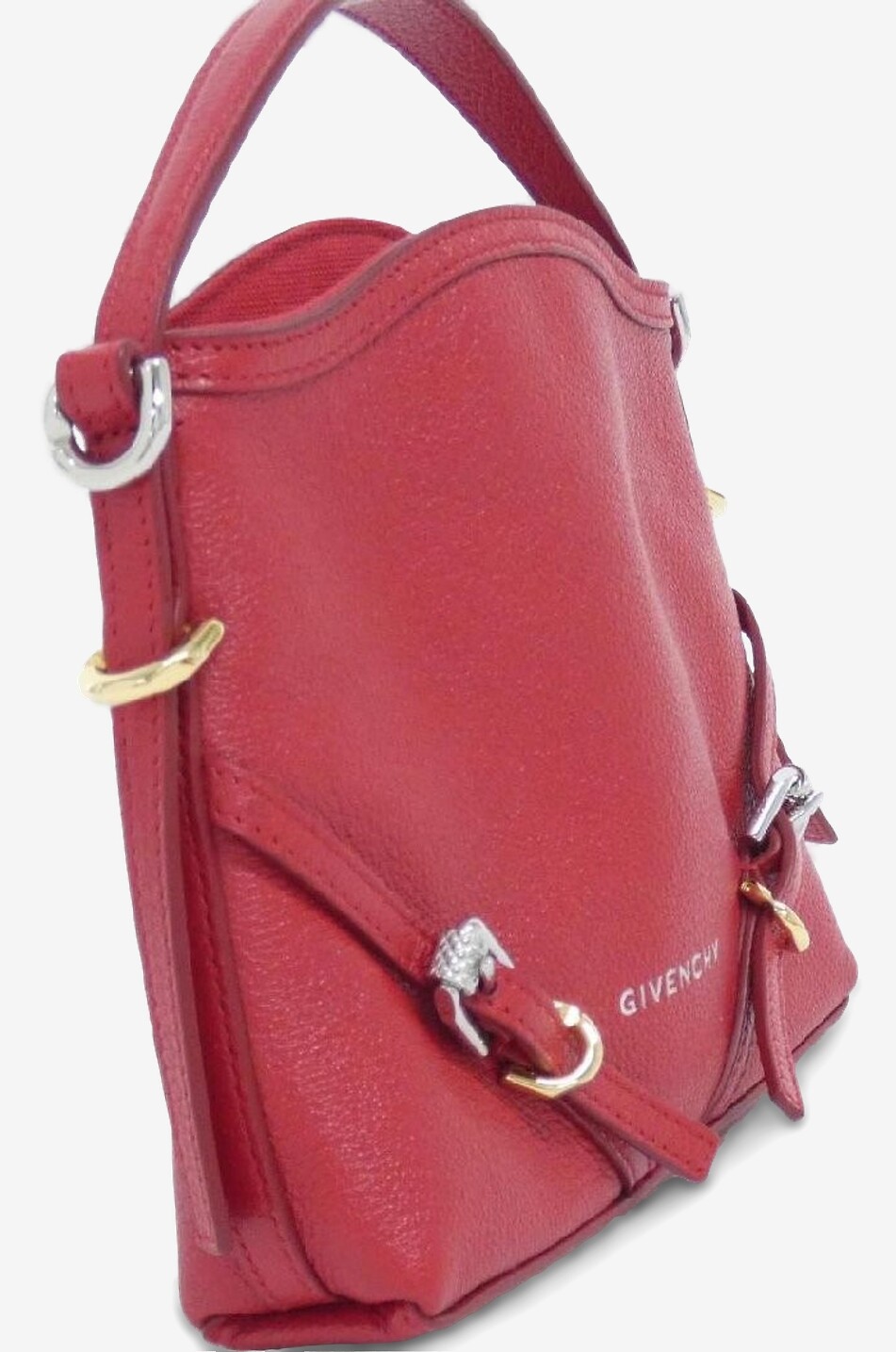 GIVENCHY Voyou Nano grained buffalo leather handbag Women RED 3