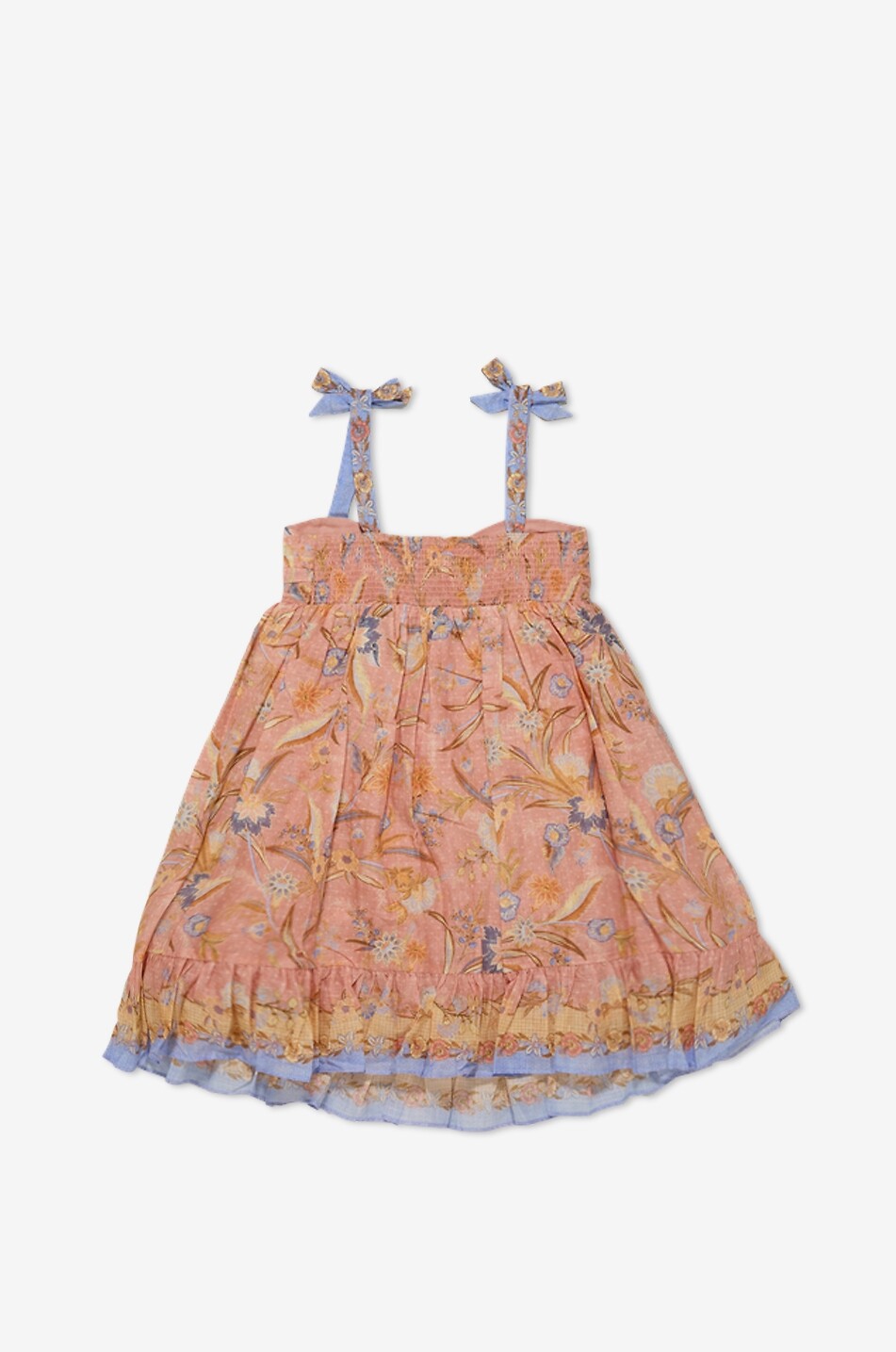 ZIMMERMANN Indra girl's printed cotton adjustable-strap short dress Girl PINK 2