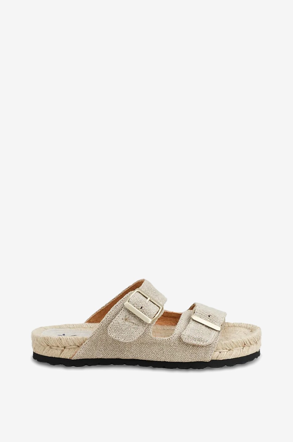 MANEBI Nordic flat organic hemp sandals with double buckle Women BEIGE 1