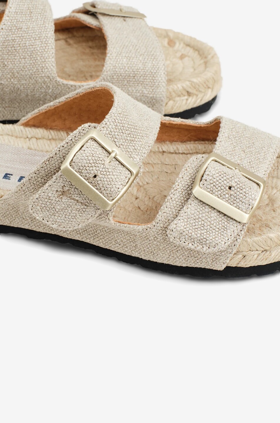 MANEBI Nordic flat organic hemp sandals with double buckle Women BEIGE 6