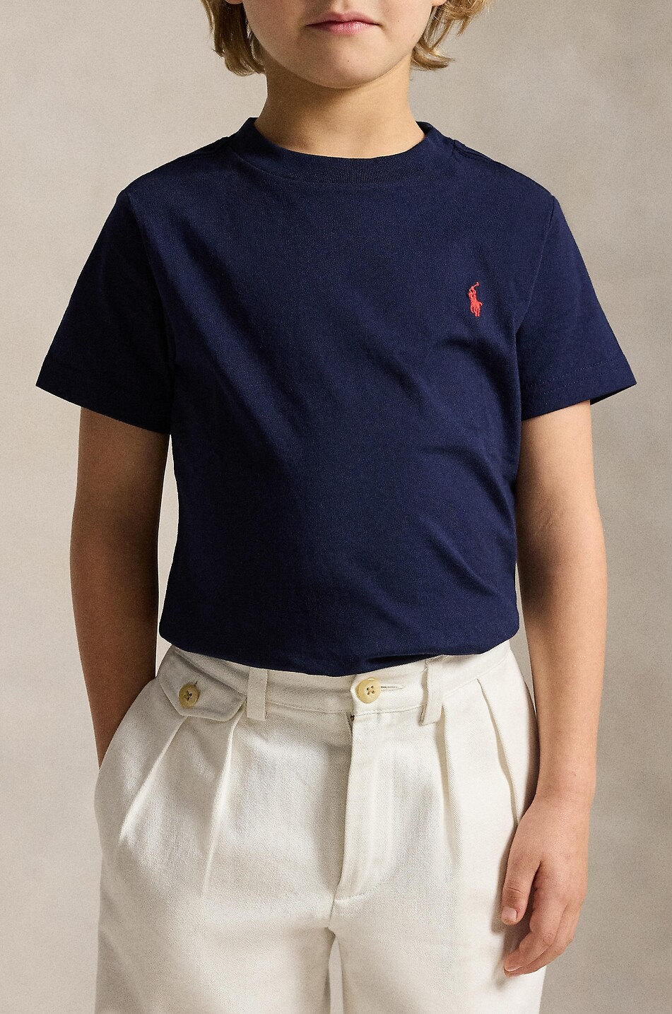 POLO RALPH LAUREN Boy's short-sleeved cotton jersey t-shirt Boy DARK BLUE 5