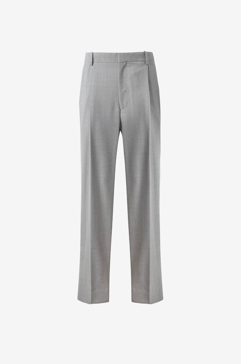 VICTORIA BECKHAM Pleated straight-leg trousers in mélange virgin wool Women LIGHT GREY 1