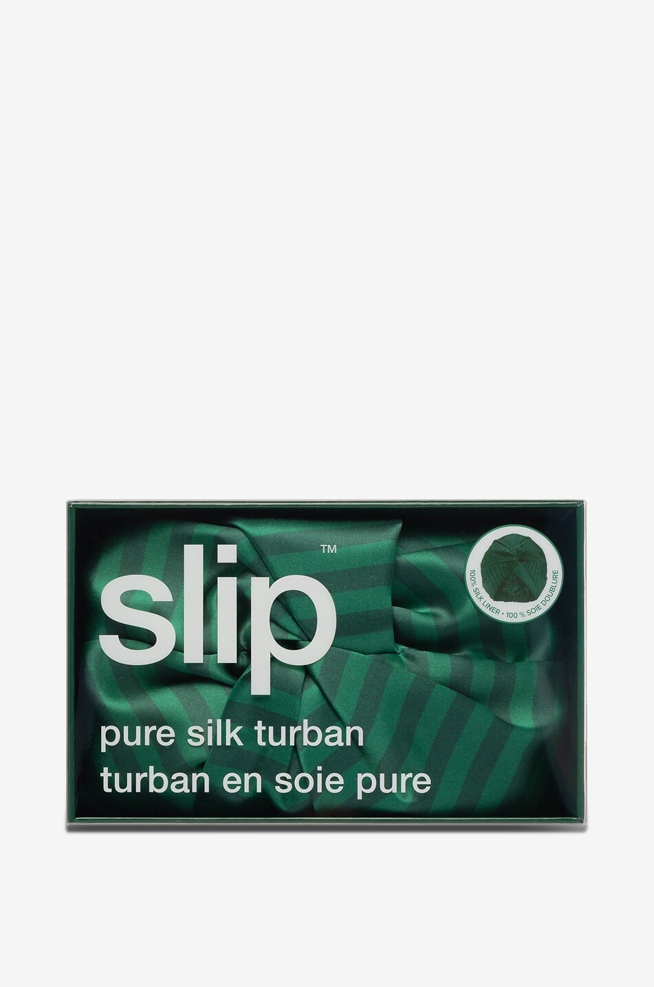 SLIP Gestreifter Turban aus Seide Club Classic Unisex Farblos 5
