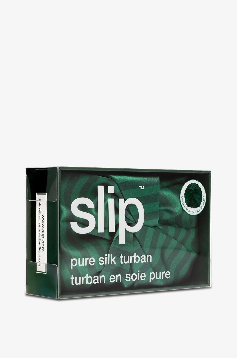 SLIP Gestreifter Turban aus Seide Club Classic Unisex Farblos 6