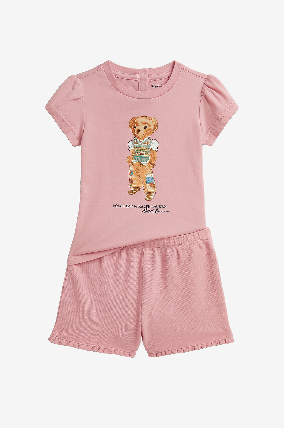 Polo Bear cotton baby T-shirt and shorts set