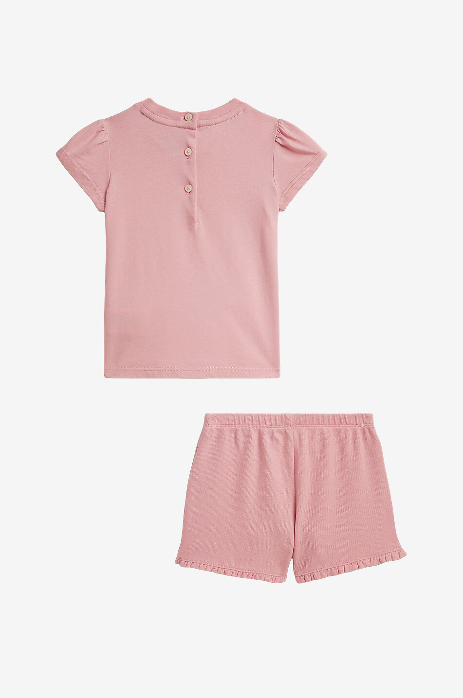 POLO RALPH LAUREN Polo Bear cotton baby T-shirt and shorts set Baby MEDIUM PINK 2