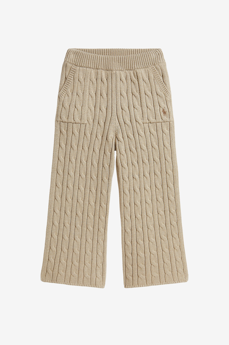POLO RALPH LAUREN Pantalon large fille en maille torsadée de coton Pony Fille MARRON CLAIR 1