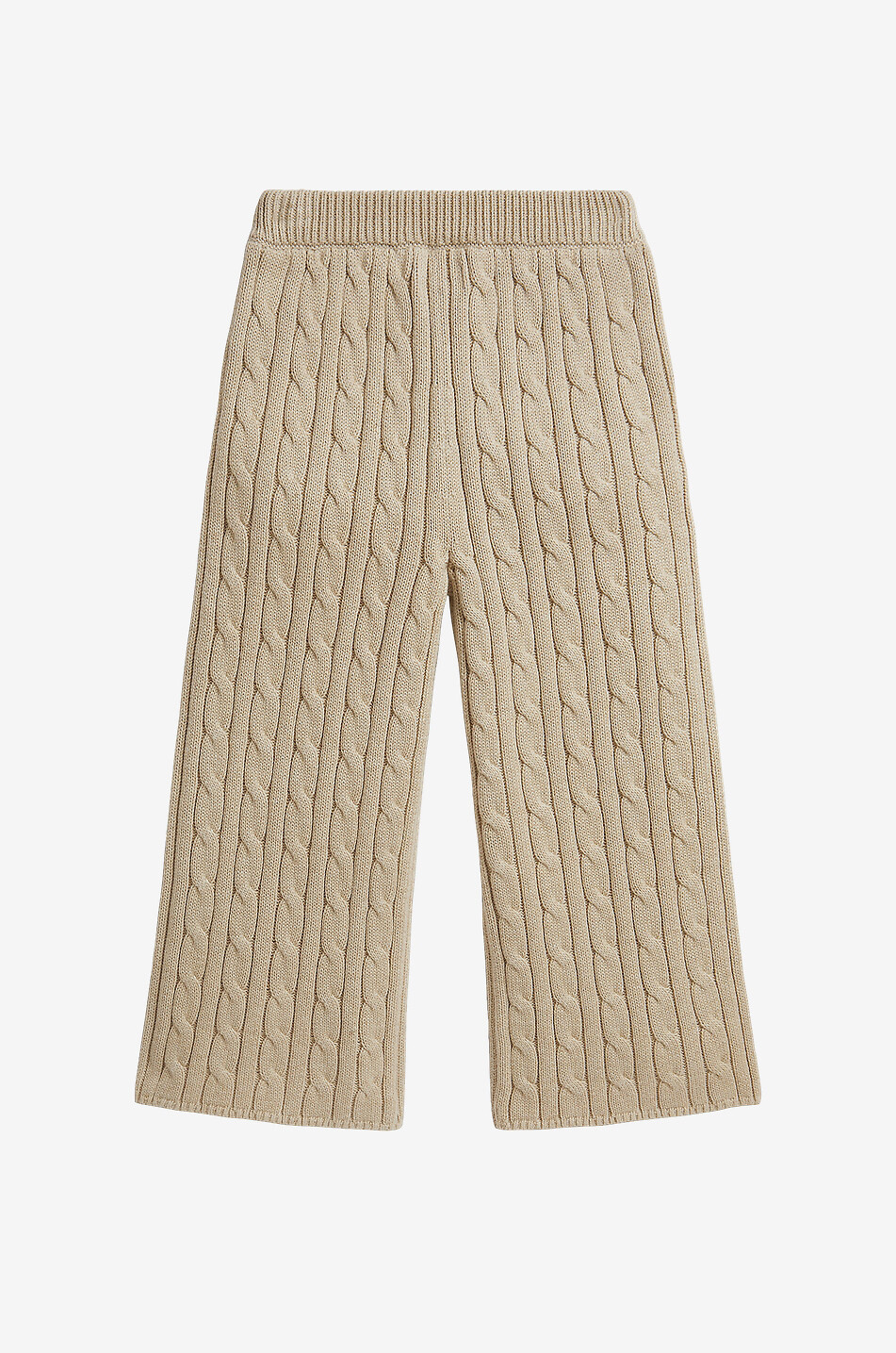 POLO RALPH LAUREN Pantalon large fille en maille torsadée de coton Pony Fille MARRON CLAIR 2