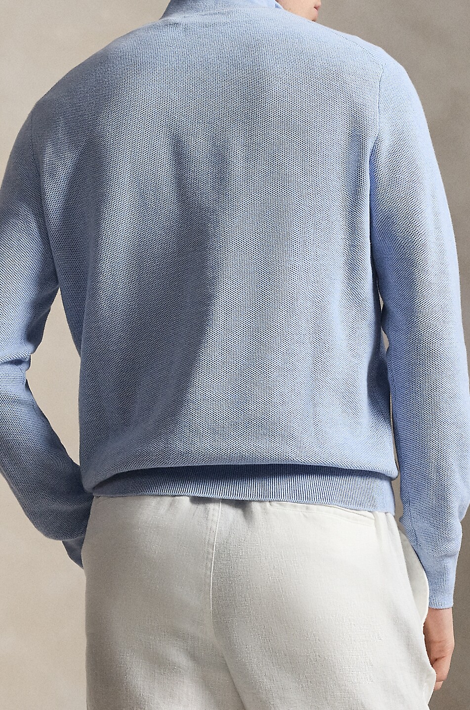 POLO RALPH LAUREN Pony half-zip cotton jumper with stand-up collar Men LIGHT BLUE 3