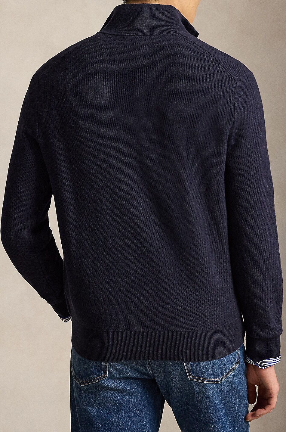 POLO RALPH LAUREN Pony half-zip cotton jumper with stand-up collar Men DARK BLUE 3