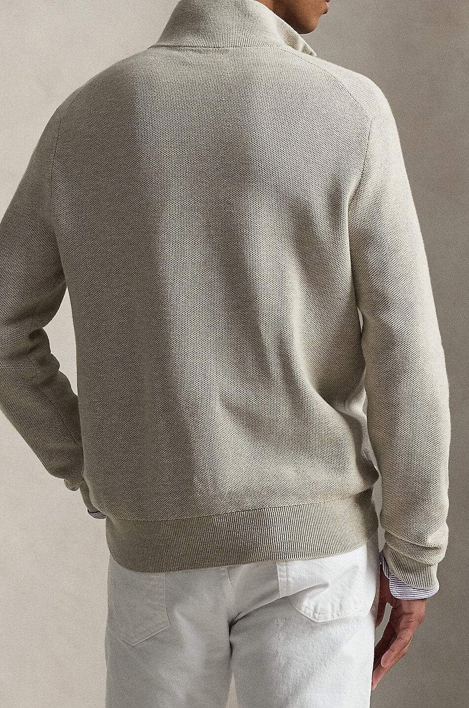 POLO RALPH LAUREN Pony half-zip cotton jumper with stand-up collar Men BROWN 4