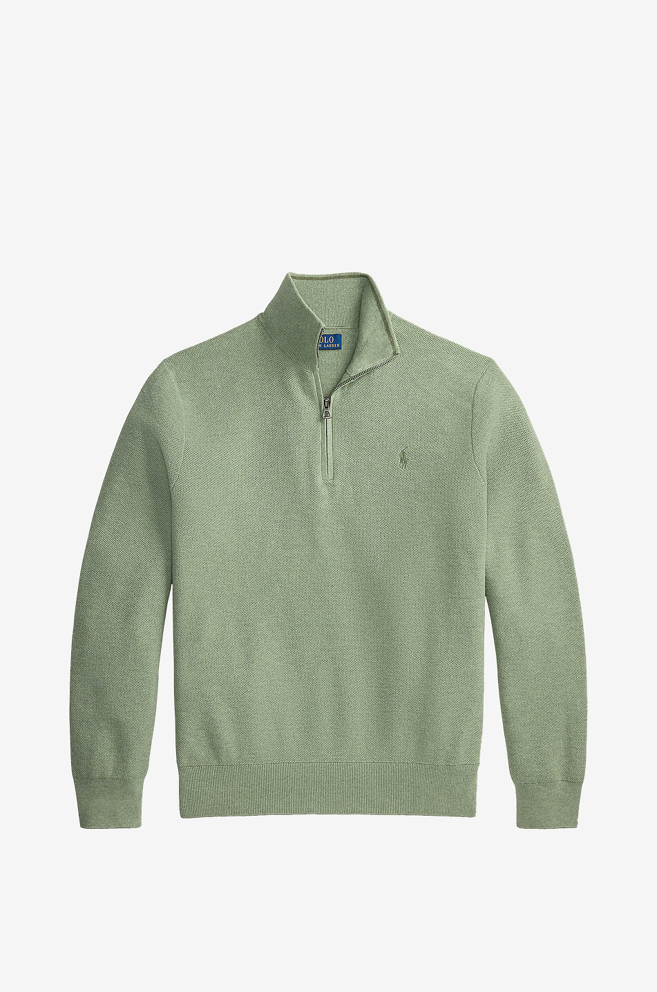 POLO RALPH LAUREN Pony half-zip cotton jumper with stand-up collar Men MEDIUM GREEN 1